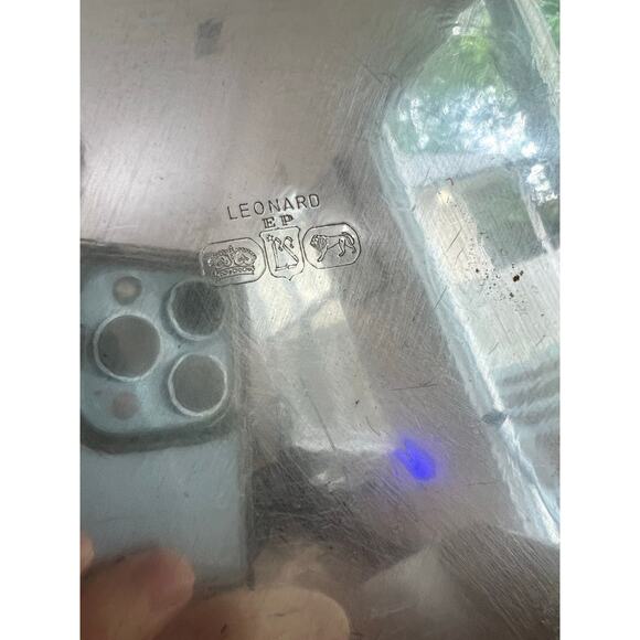 Leonard Silverplate Silver Leonard silverplate tray with decorative etchings - Picture 6 of 6